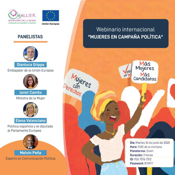 “Mujeres en Campaña”: un panel de lujo del proyecto Más Mujeres Más Candidatas para las  políticas que participan hoy en el webinario internacional